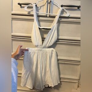 Elegant White Sleeveless romper